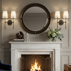 Textured Linen Shade Wall Sconce – Dimmable Aged Brass & Oil Rubbed Bronze