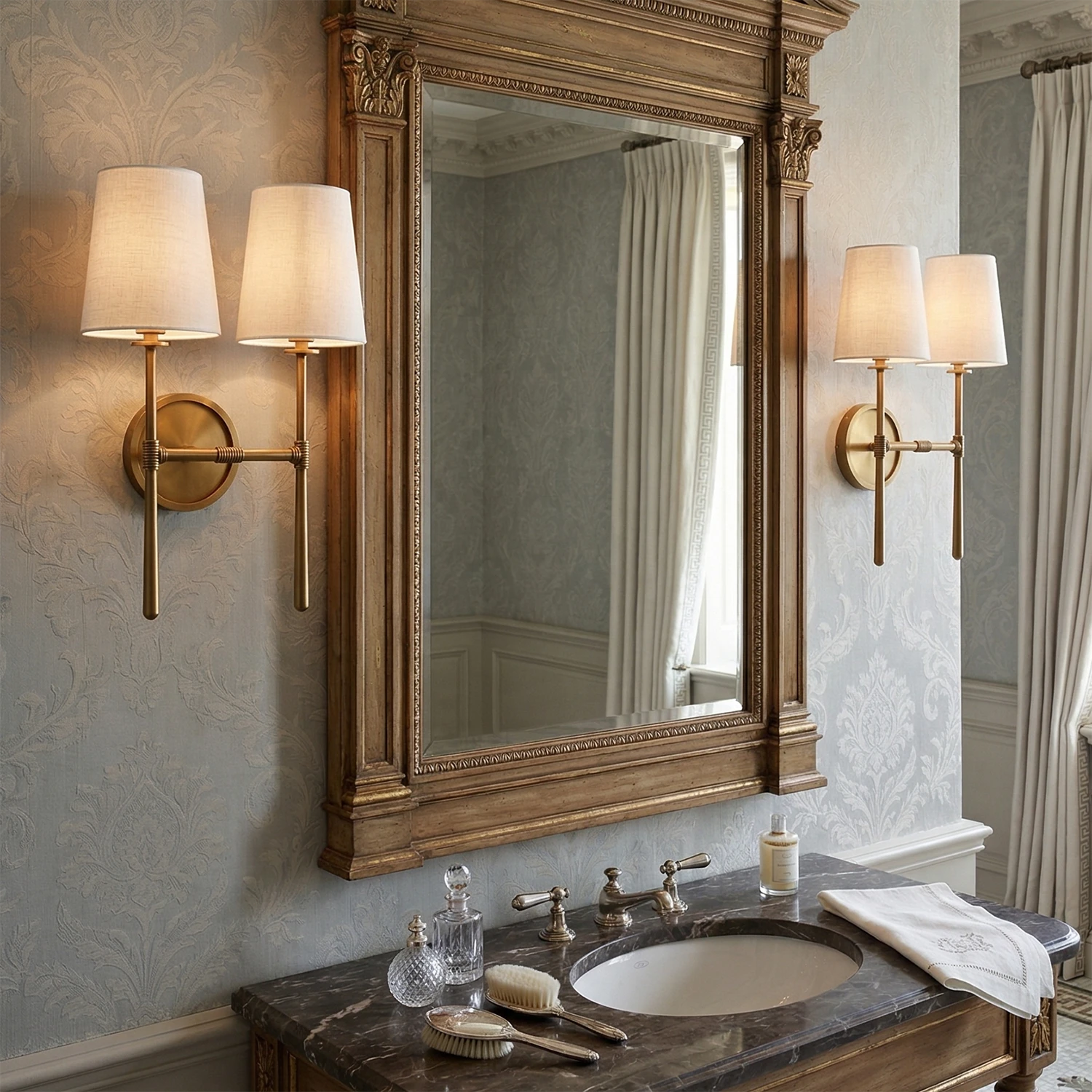Textured Linen Shade Wall Sconce – Dimmable Aged Brass & Oil Rubbed Bronze