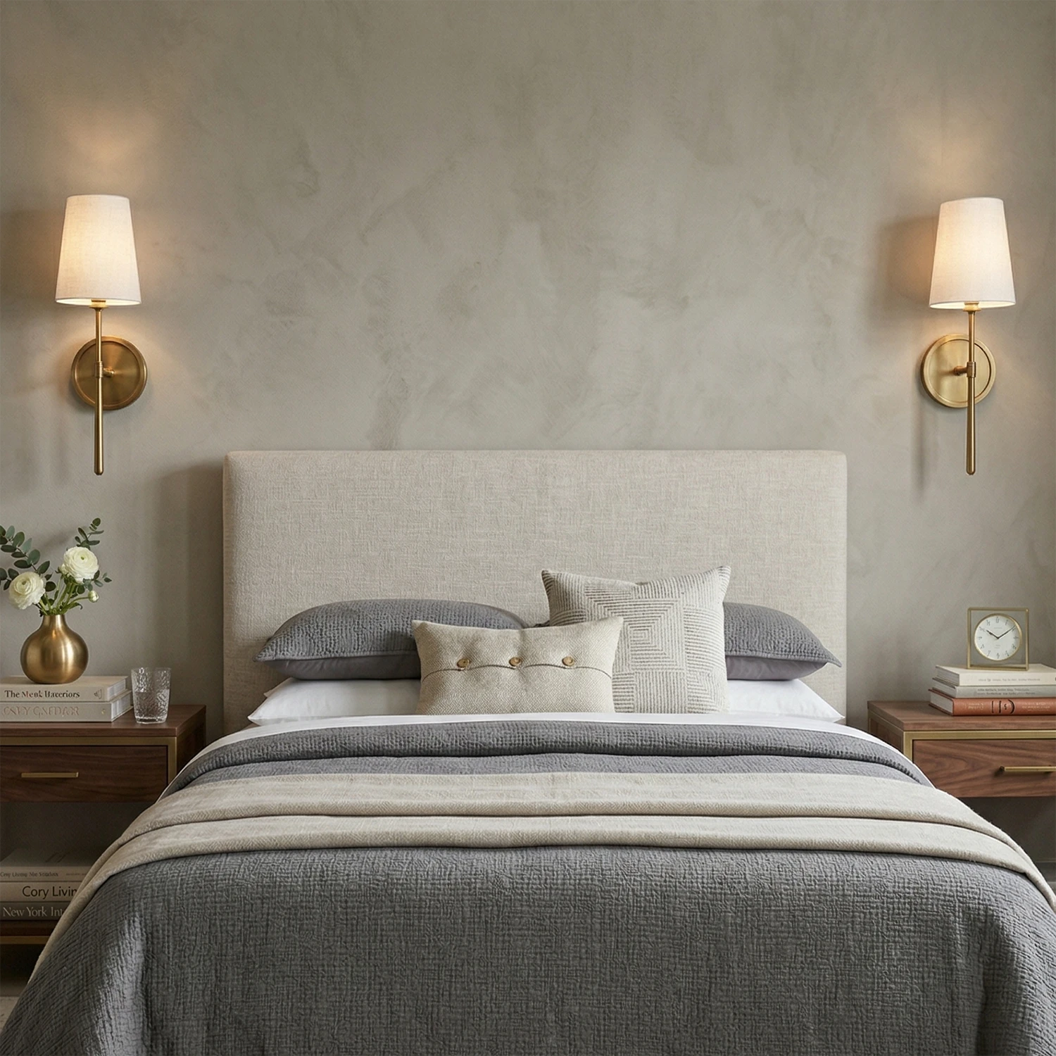 Textured Linen Shade Wall Sconce – Dimmable Aged Brass & Oil Rubbed Bronze