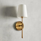 Textured Linen Shade Wall Sconce – Dimmable Aged Brass & Oil Rubbed Bronze