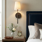 Textured Linen Shade Wall Sconce – Dimmable Aged Brass & Oil Rubbed Bronze