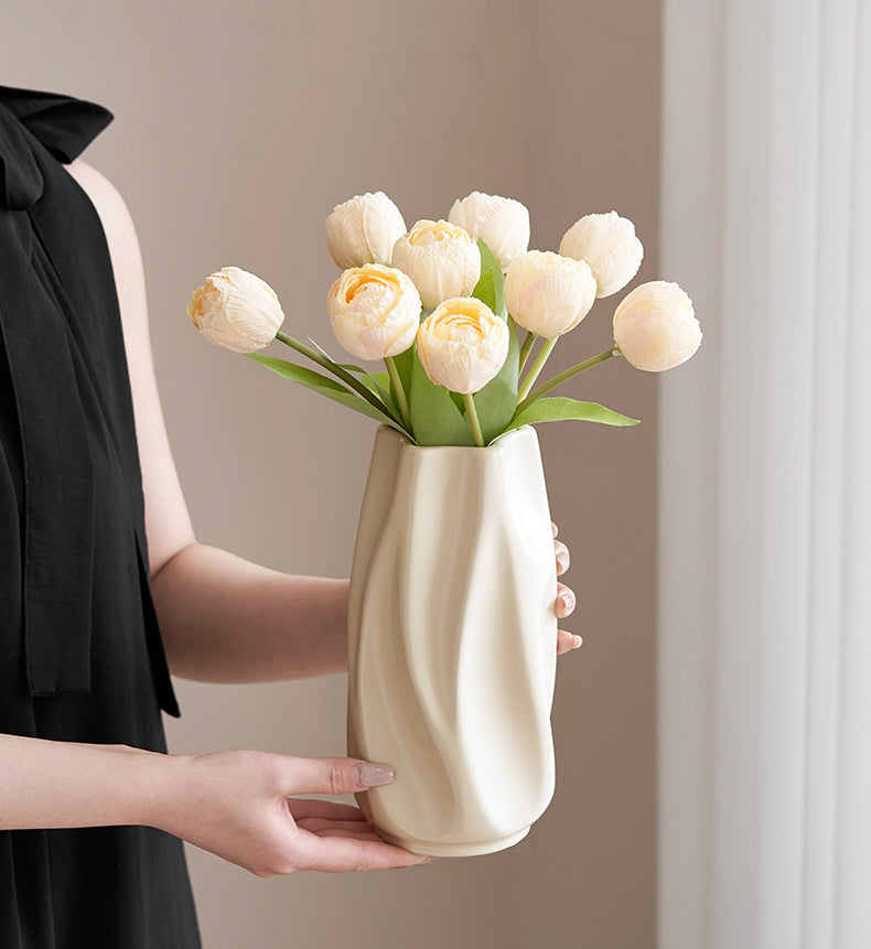 Contemporary Sculpted Ceramic Flower Vase