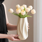 Contemporary Sculpted Ceramic Flower Vase