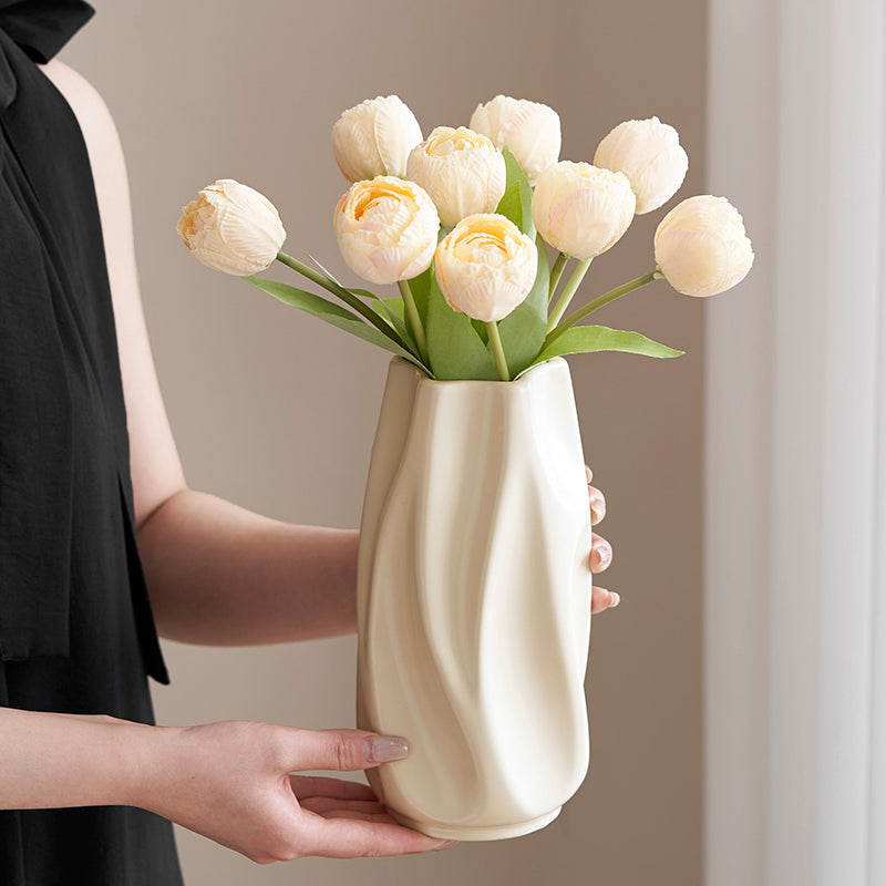 Contemporary Sculpted Ceramic Flower Vase
