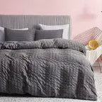 Chic Seersucker Duvet Cover Ensemble