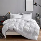Chic Seersucker Duvet Cover Ensemble