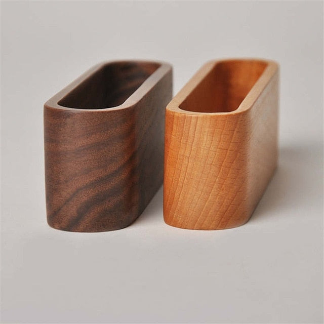 Sophisticated Wooden Business Card Organizer for Your Desk