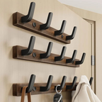 Chic Wooden Coat Rack with Sleek Metal Hooks