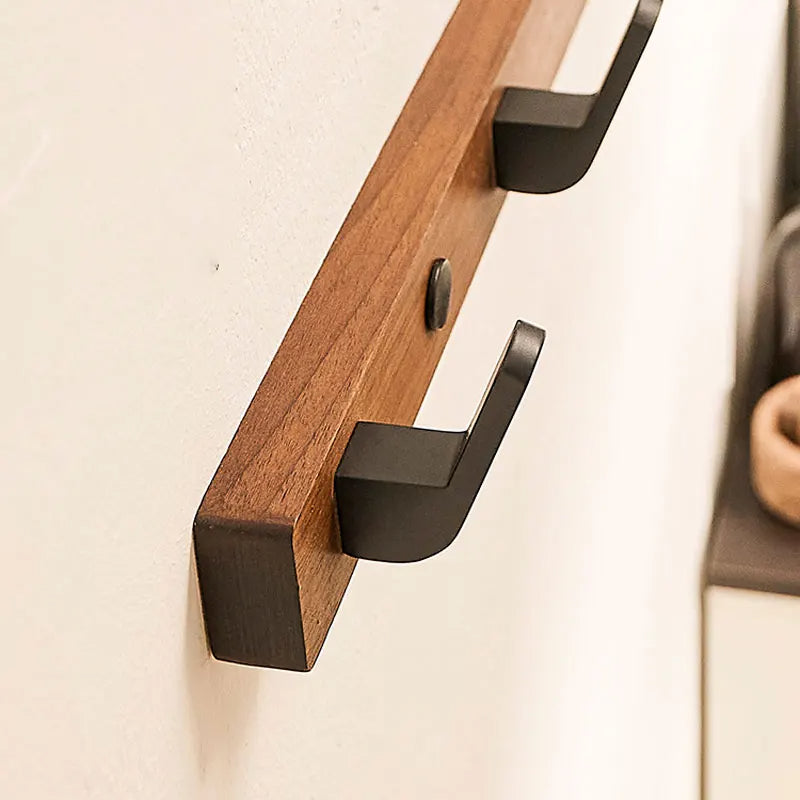 Chic Wooden Coat Rack with Sleek Metal Hooks