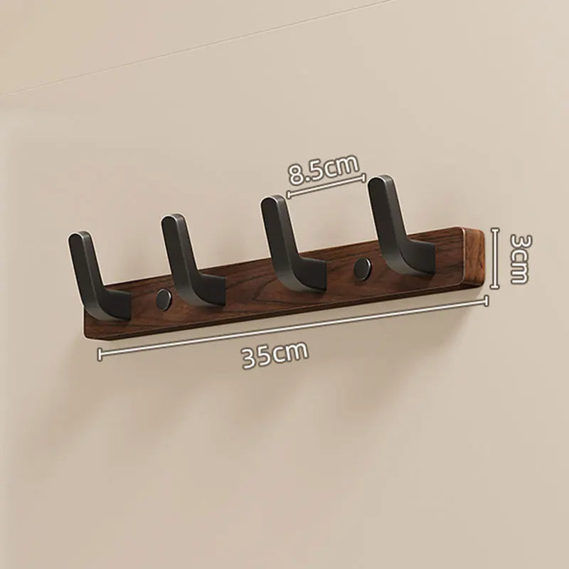 Chic Wooden Coat Rack with Sleek Metal Hooks