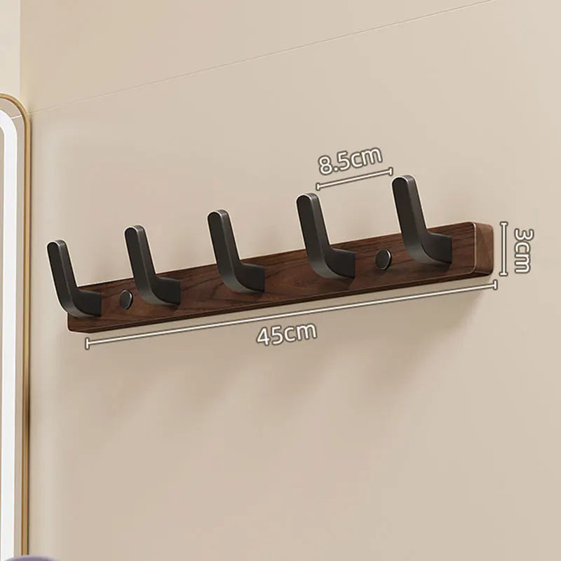 Chic Wooden Coat Rack with Sleek Metal Hooks