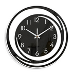 Modern Scandinavian Design Wall Clock in Black Acrylic