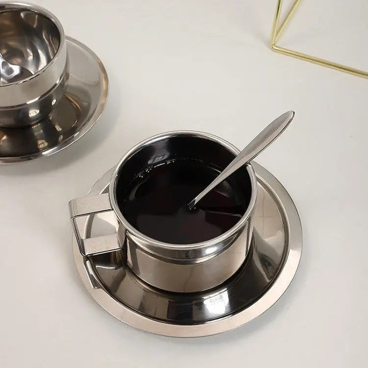 Modern Stainless Steel Coffee Cup Set