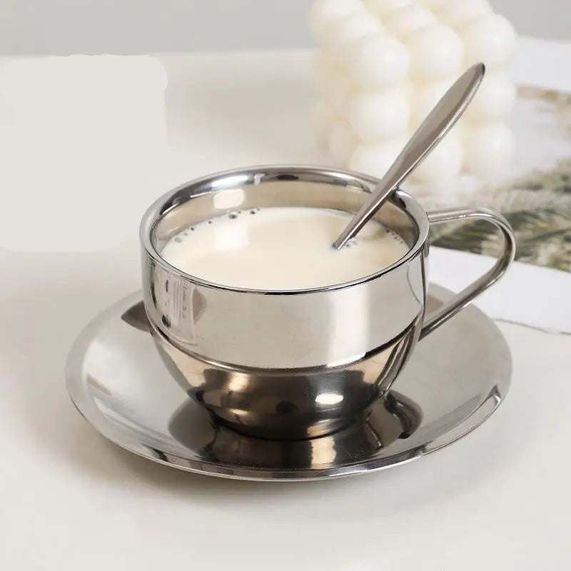 Modern Stainless Steel Coffee Cup Set