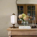 Vintage Base Table Lamp with Opal Glass Shade