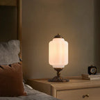 Vintage Base Table Lamp with Opal Glass Shade