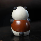 Charming Panda Tea Companion – Unique Purple Sand Sculpture