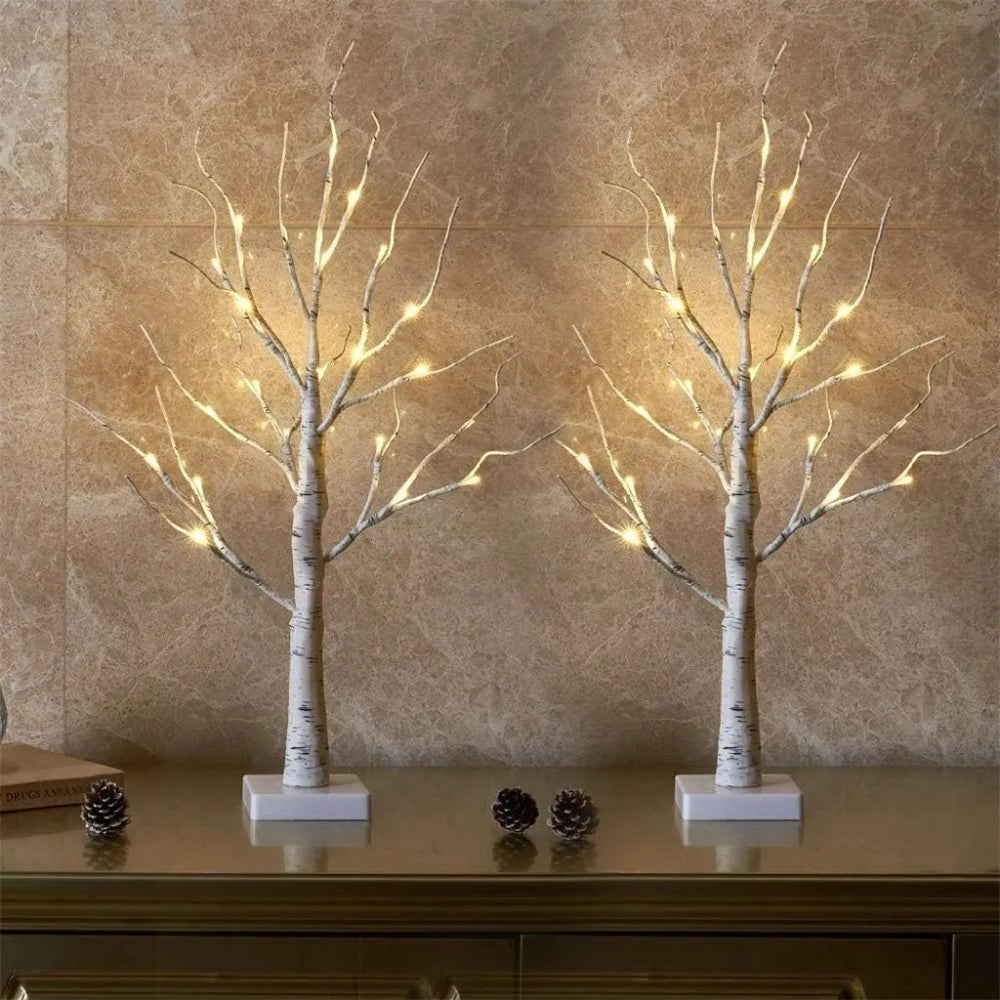 Elegant Birch Design Lighted Tree Decoration – USB Powered