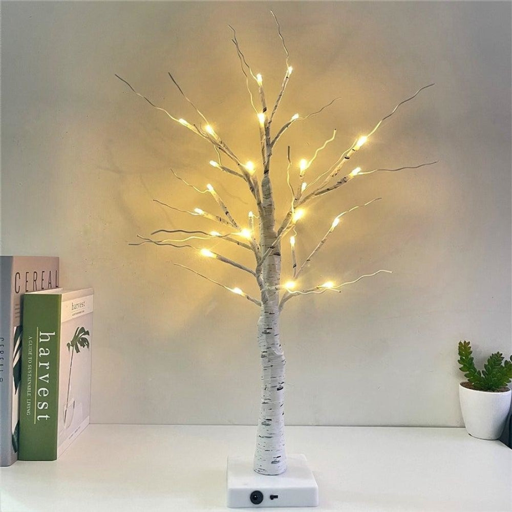 Elegant Birch Design Lighted Tree Decoration – USB Powered