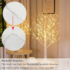 Elegant Birch Design Lighted Tree Decoration – USB Powered
