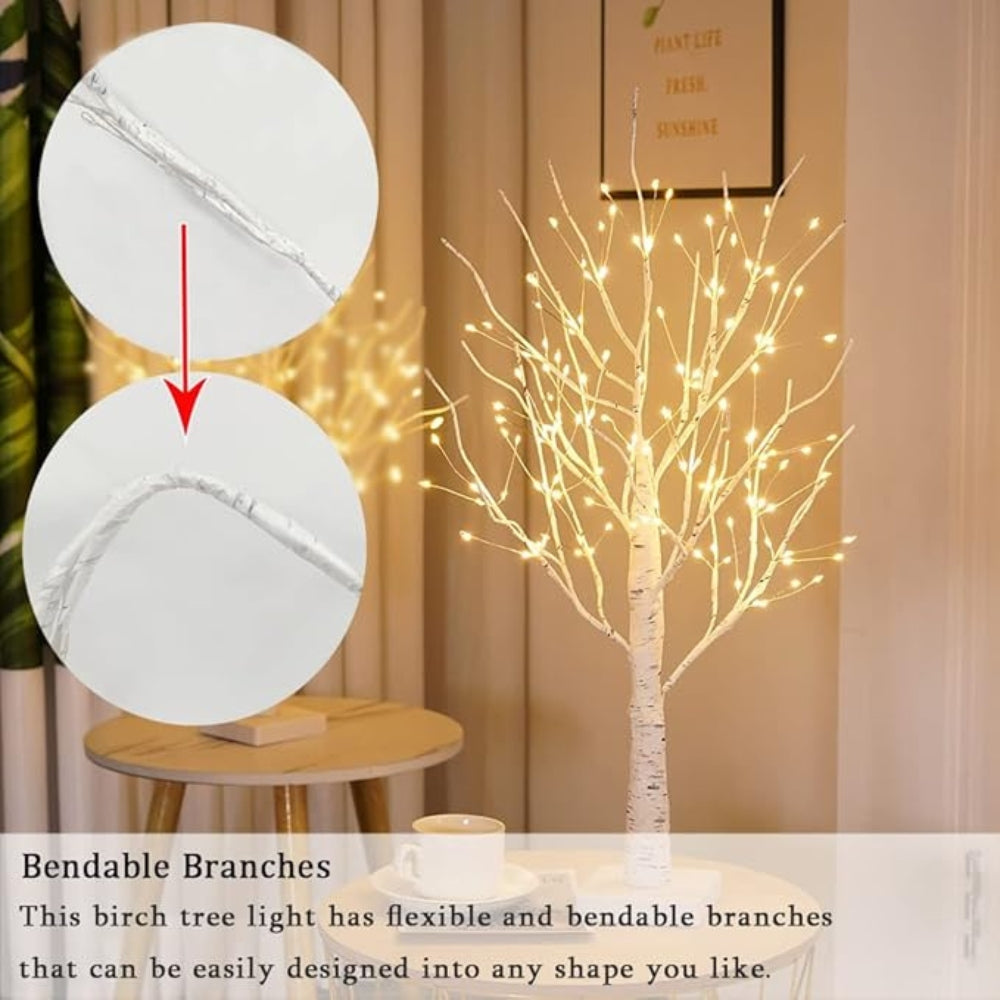 Elegant Birch Design Lighted Tree Decoration – USB Powered