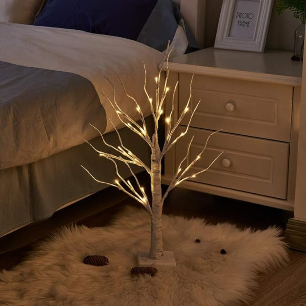 Elegant Birch Design Lighted Tree Decoration – USB Powered