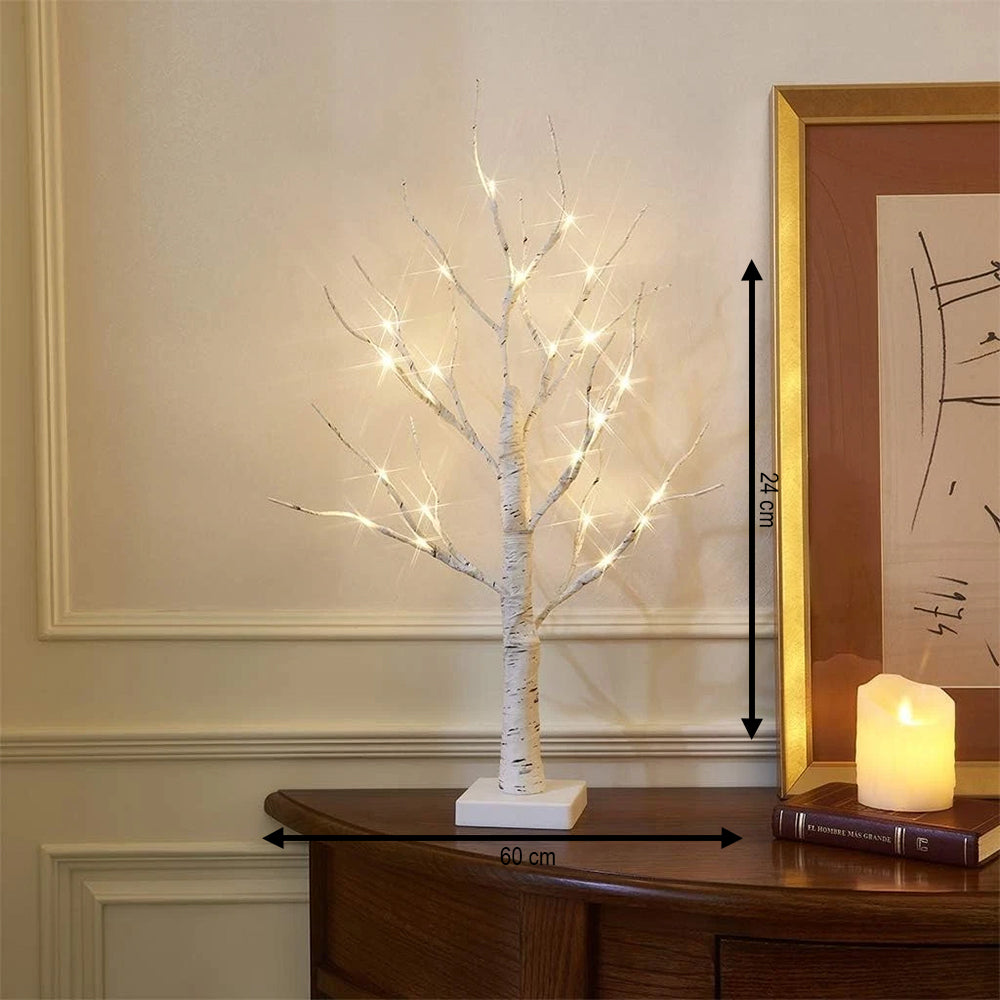 Elegant Birch Design Lighted Tree Decoration – USB Powered
