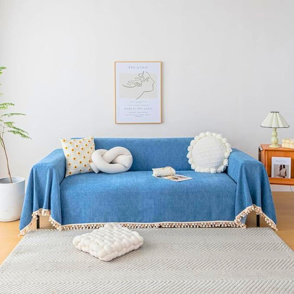 Cozy Chenille Throw Blanket - Soft, Fade-Resistant Sofa Cover