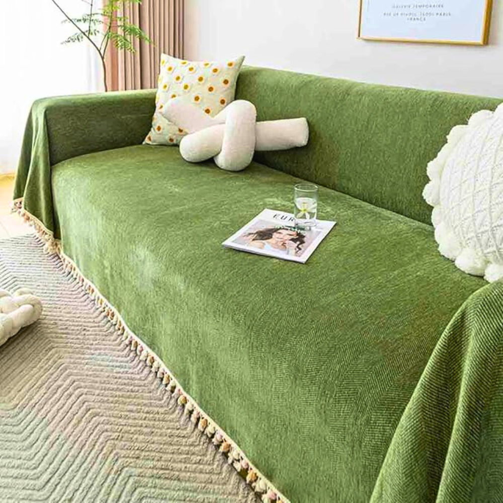 Cozy Chenille Throw Blanket - Soft, Fade-Resistant Sofa Cover