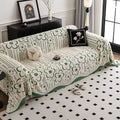 Floral Embroidered Design Sofa Cover - Soft Microfiber Material