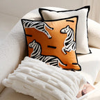 Animal Print and Abstract Pattern Pillow Cover – 17.72 x 17.72 Inch