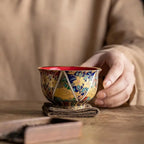 Elegant Porcelain Tea Cup with Enamel Finish