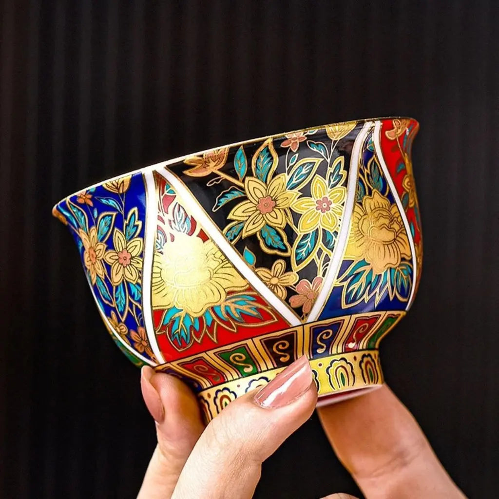 Elegant Porcelain Tea Cup with Enamel Finish
