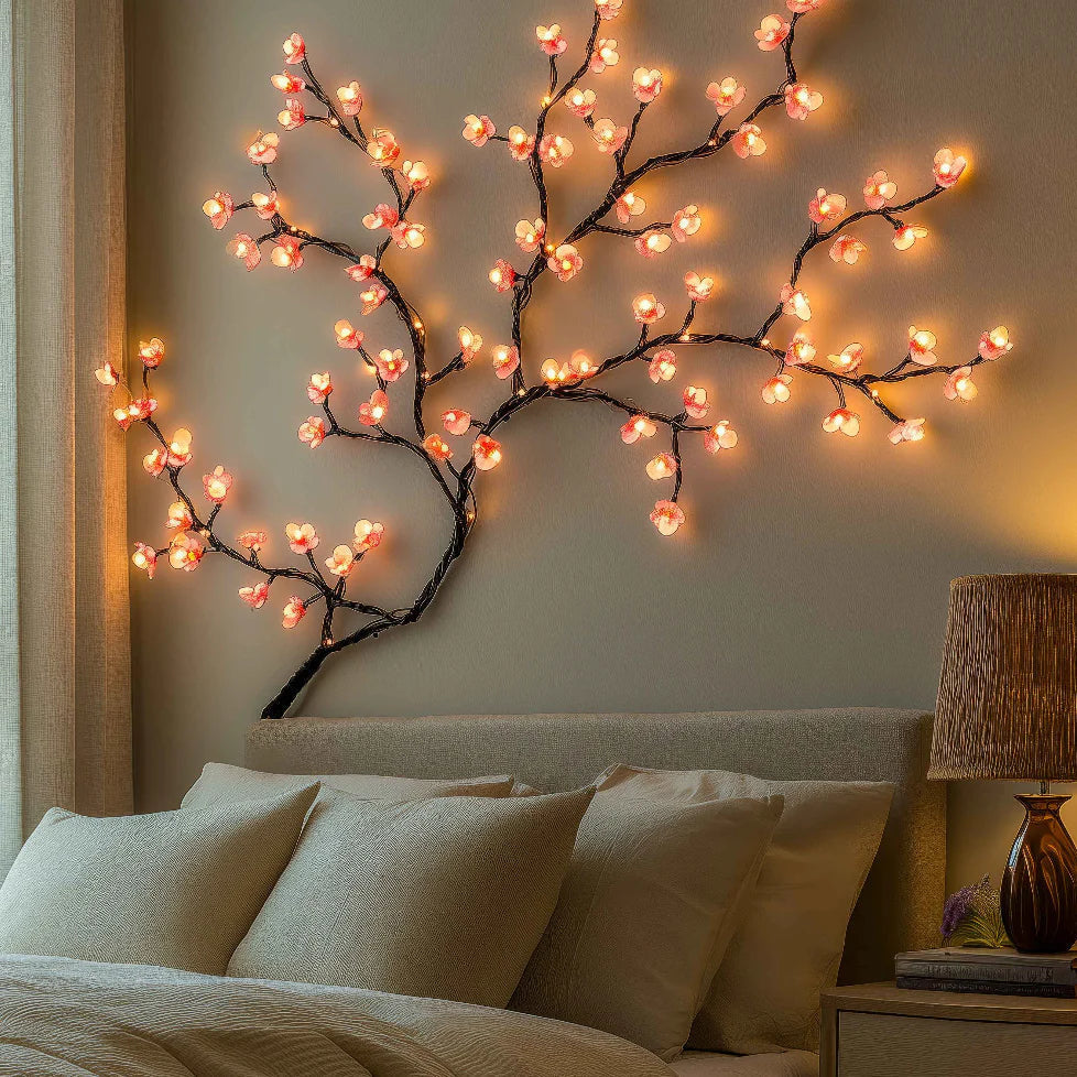 LED Wall Lamp with Cherry Blossom Design