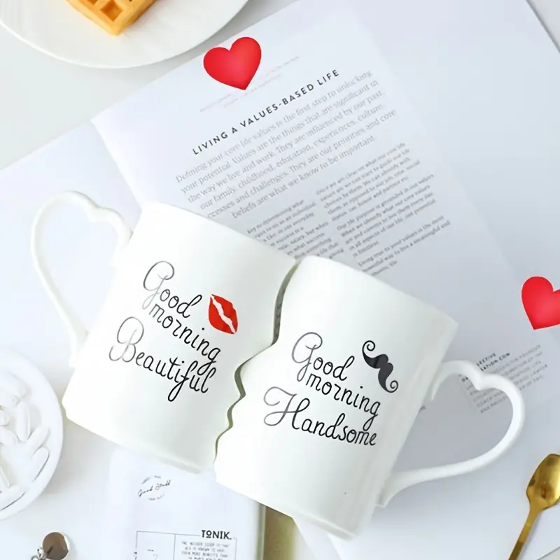 Romantic Duo Ceramic Coffee Mugs for Couples