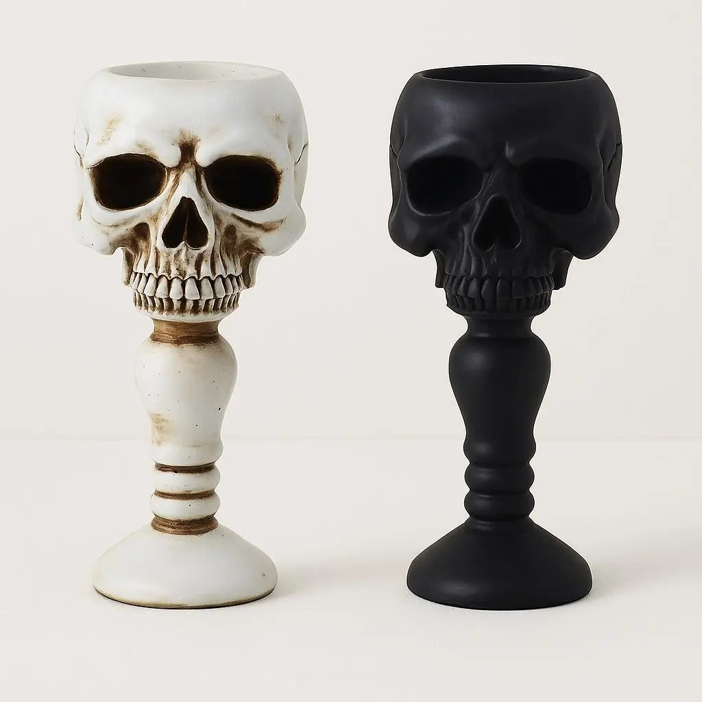 Gothic Elegance Skull Candle Stand