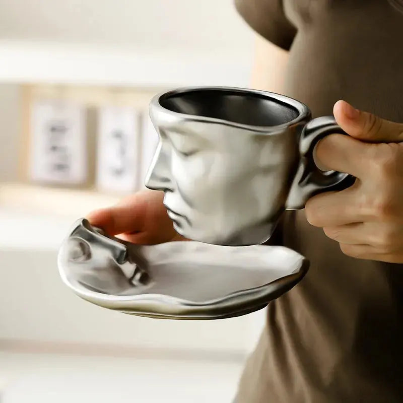 Cherished Moments - Elegant Ceramic Coffee Cup and Saucer Set