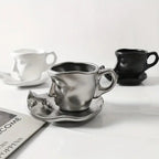 Cherished Moments - Elegant Ceramic Coffee Cup and Saucer Set