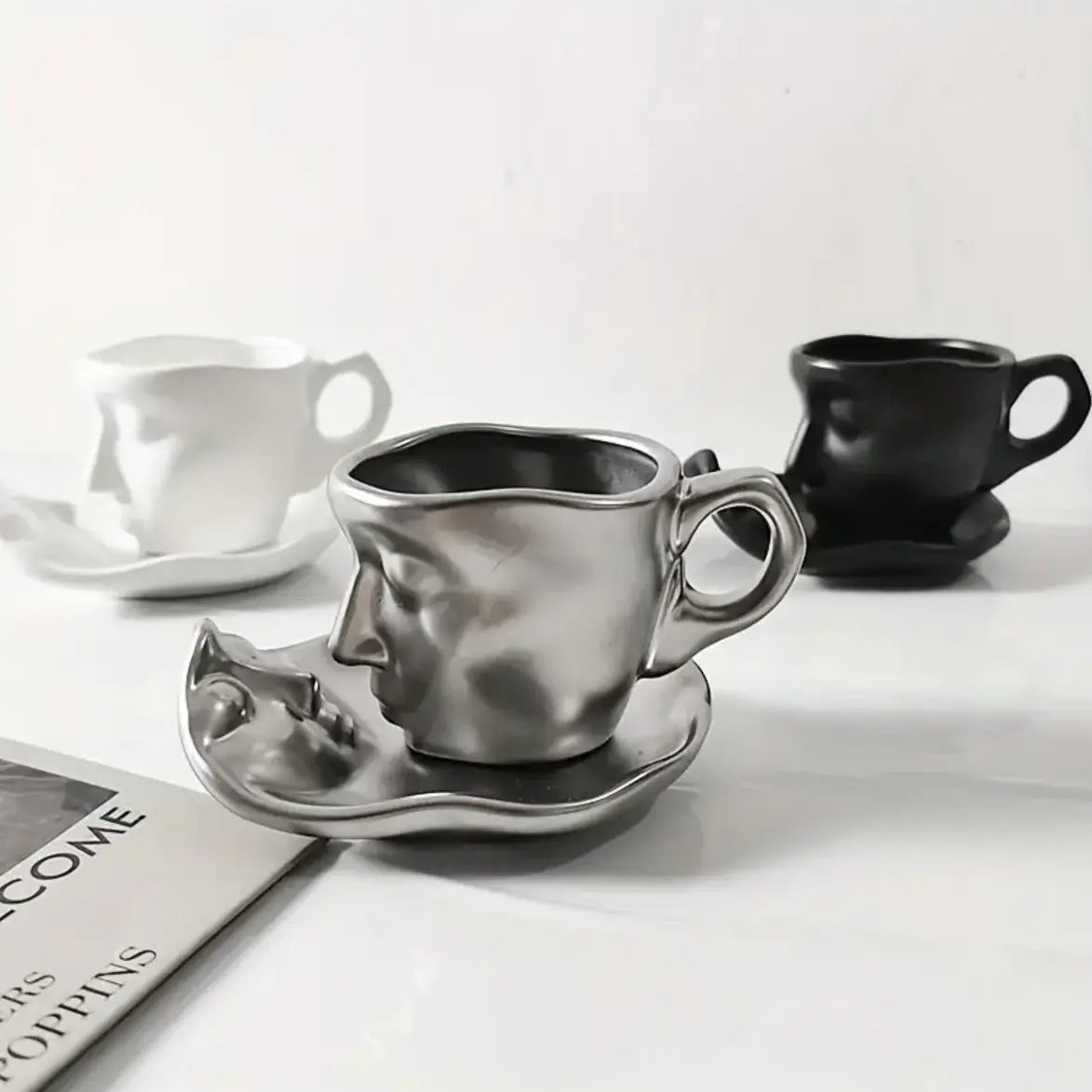Cherished Moments - Elegant Ceramic Coffee Cup and Saucer Set