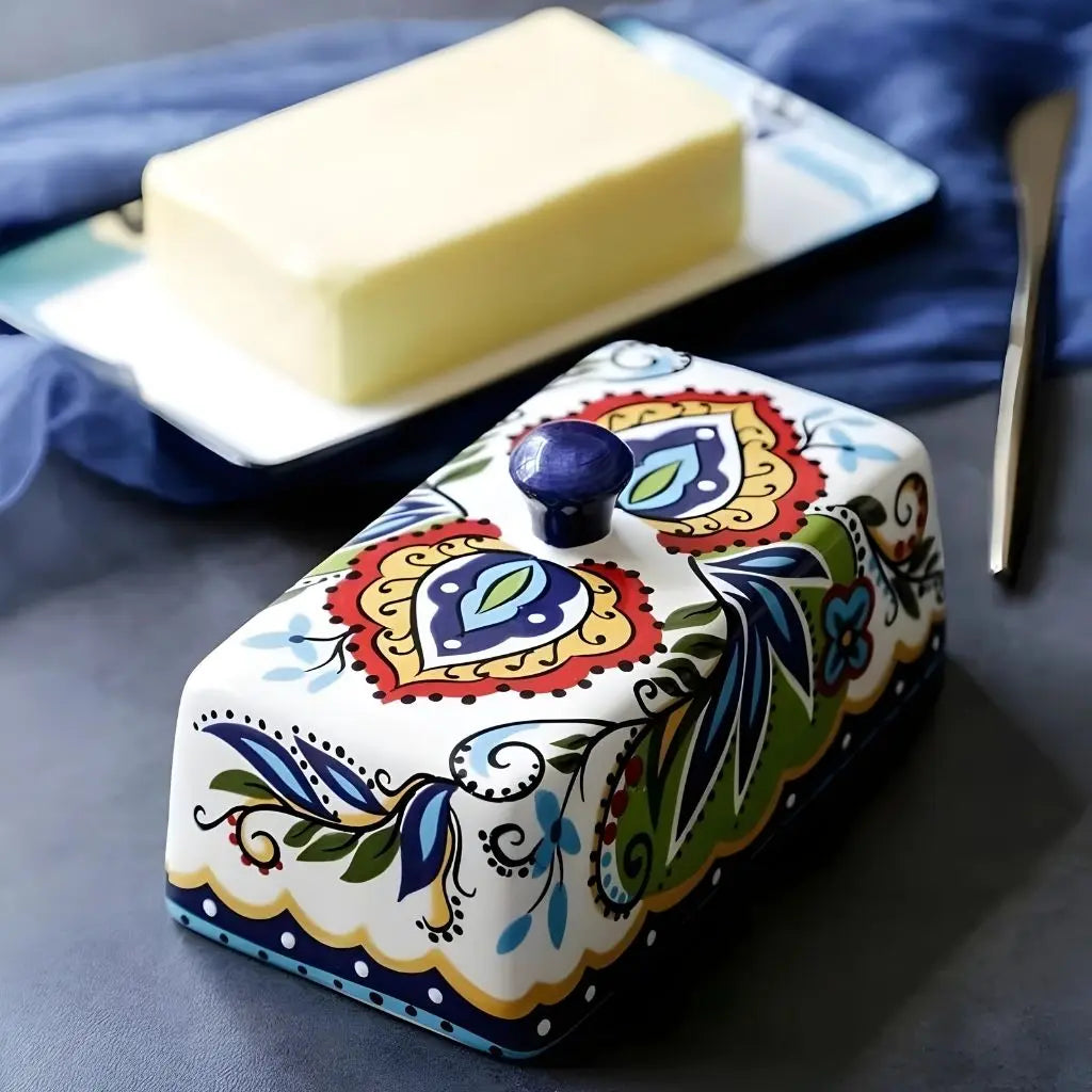 Charming Ceramic Butter Keeper with Elegant Lid