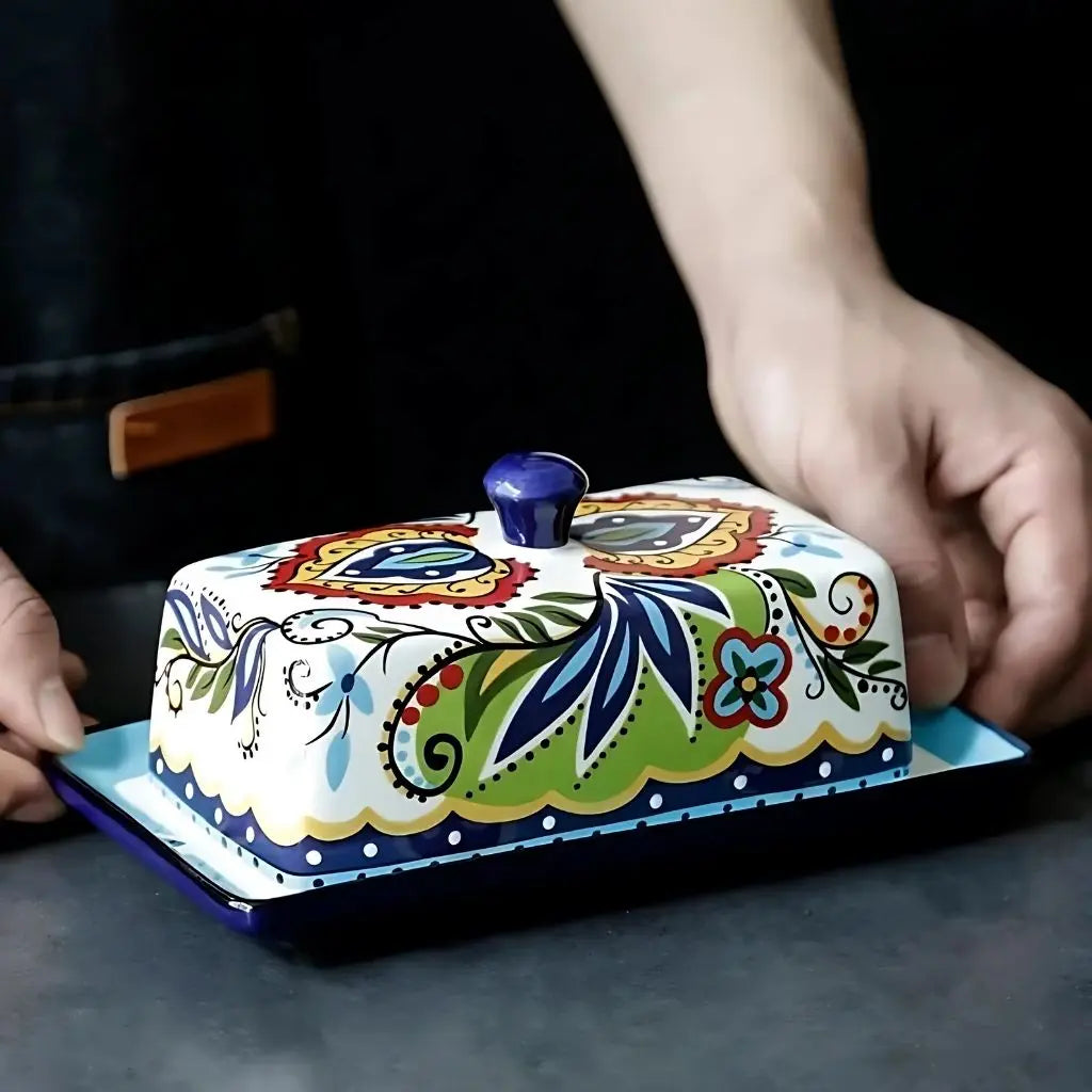 Charming Ceramic Butter Keeper with Elegant Lid