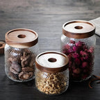 Rustic Charm Glass Storage Canister with Acacia Lid