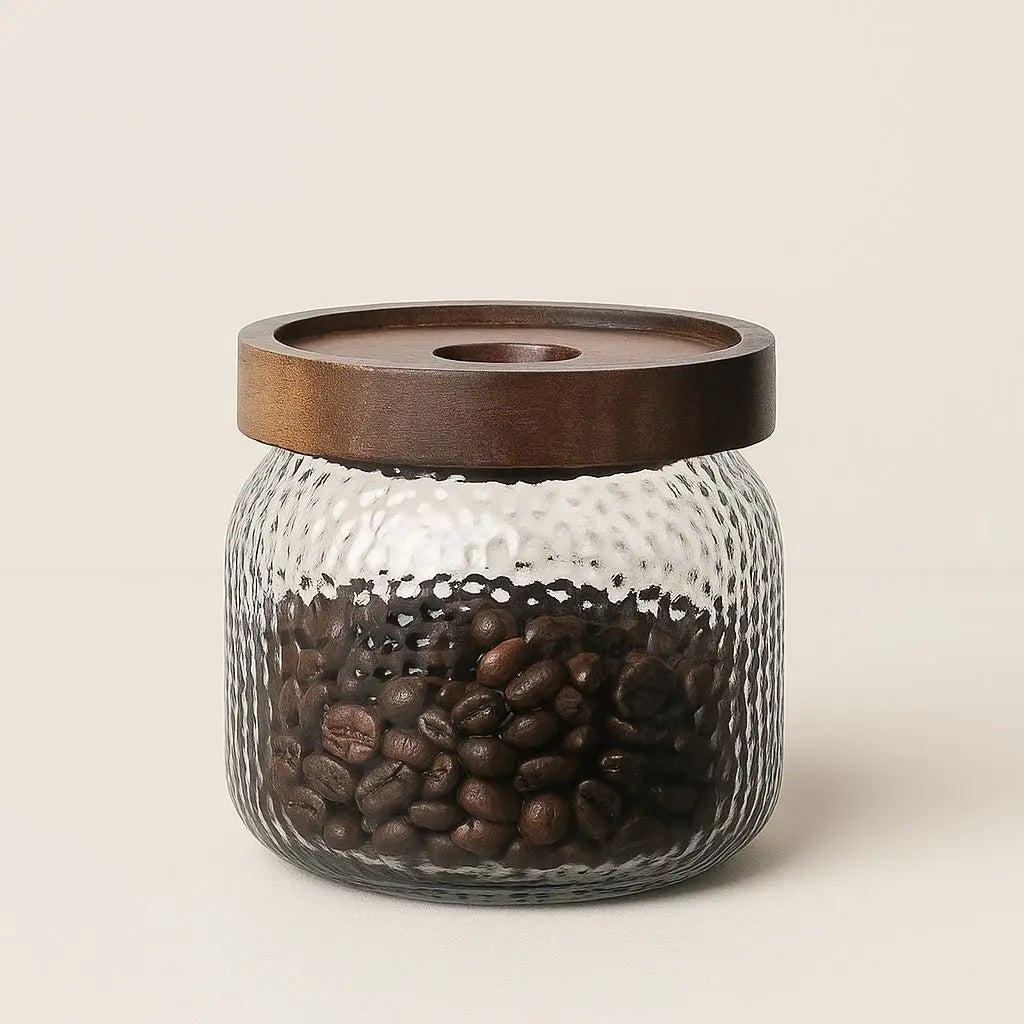 Rustic Charm Glass Storage Canister with Acacia Lid