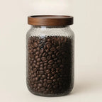 Rustic Charm Glass Storage Canister with Acacia Lid