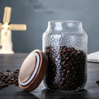 Rustic Charm Glass Storage Canister with Acacia Lid