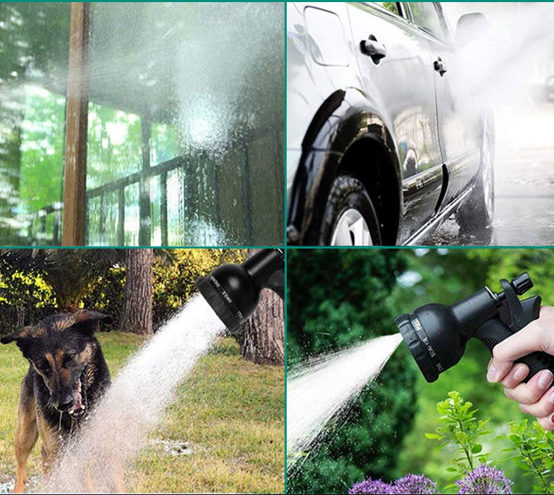 Flexible Water Hose with Spray Nozzle – Expandable Garden Pipe