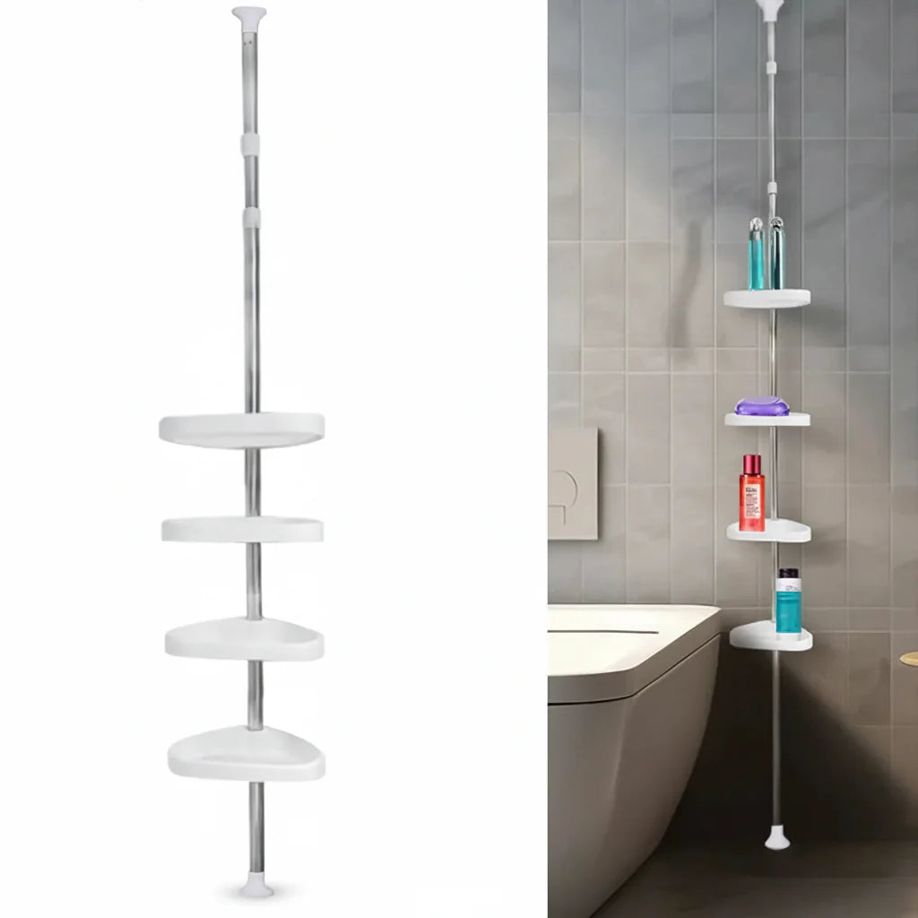 Adjustable Corner Shower Storage Rack with Tension Pole