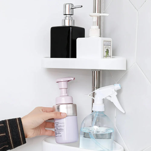 Adjustable Corner Shower Storage Rack with Tension Pole