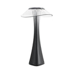 Table Lamp with Clear Disc Shade and Fluted Glass Design