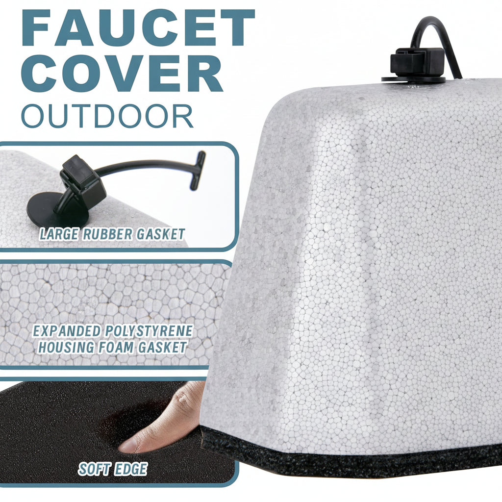 Insulated Foam Covers for Outdoor Faucets - Winter Freeze Protection